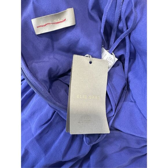 Elie Saab Pleated Silk Gown in Iris Blue Size 34 (US2) $4800 - Picture 10 of 12